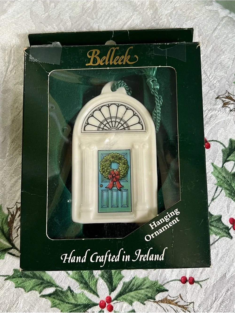 Belleek “Doors of Dublin” Parian China collectible ornament in original box.